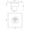 AKCES Kratka ściekowa boczna 150 x 150 DN 50 stal nierdzewna mat 11312
